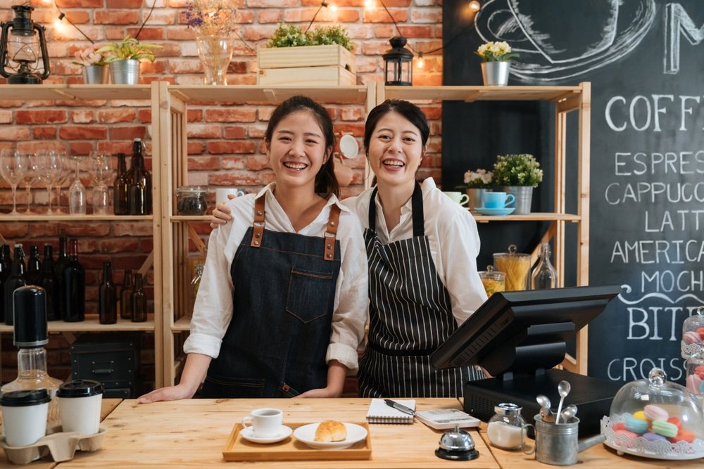Small,Startup,Business,Owner,Concept.,Two,Successful,Young,Baristas,Women