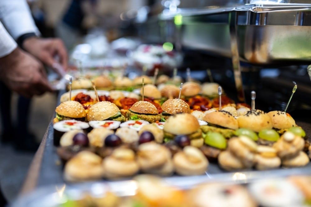 A,Variety,Of,Gourmet,Sliders,And,Finger,Foods,Are,Beautifully